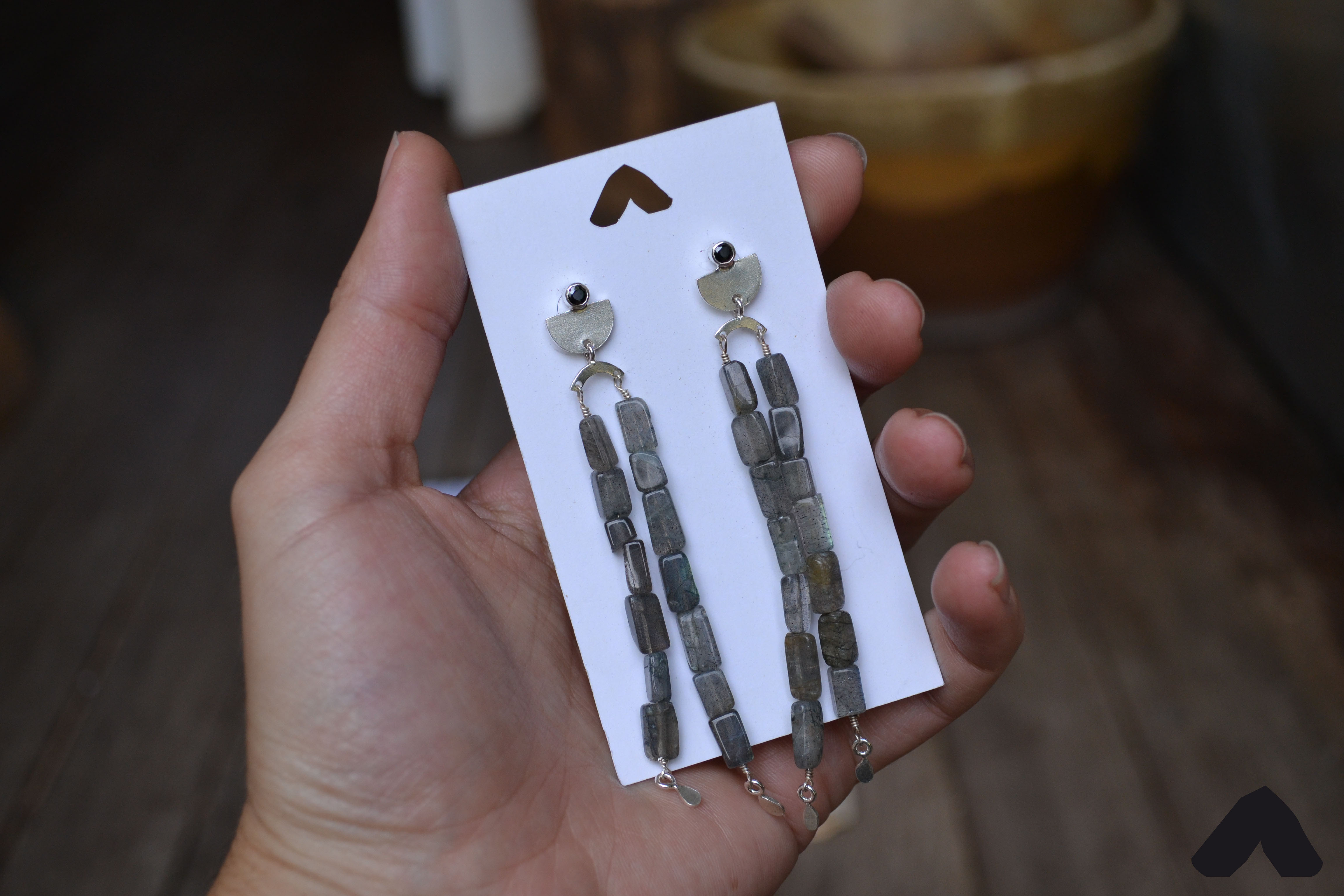 aretes largos labradorita